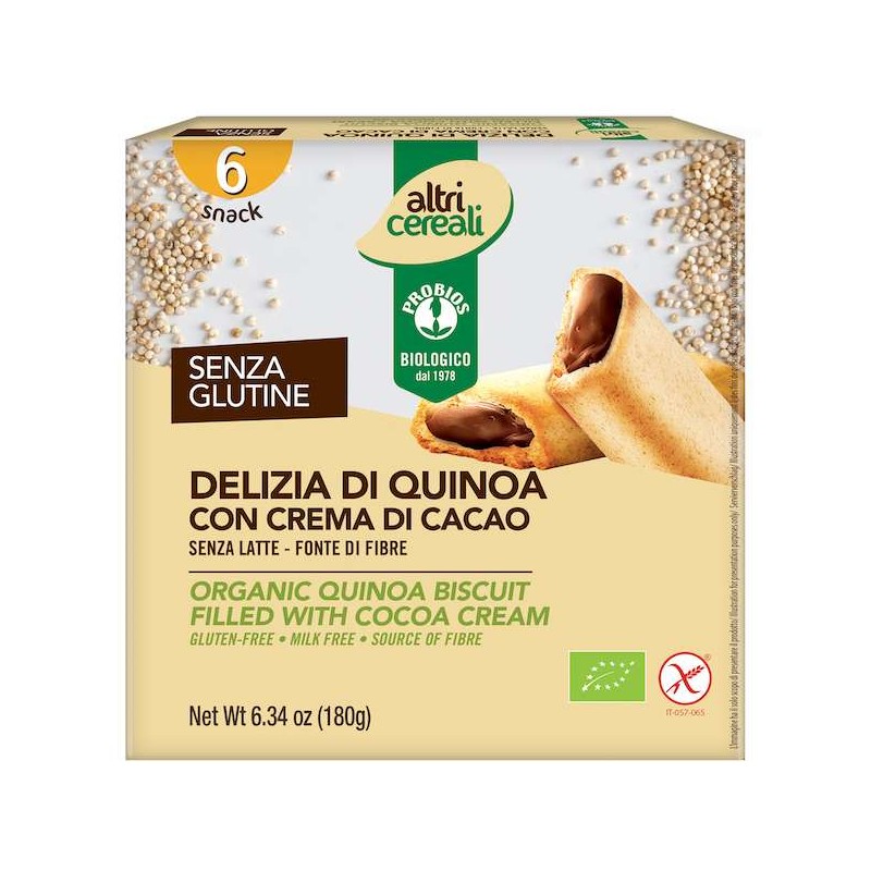 Delizia Di Quinoa Con Crema Di Cacao 6X30 Gr Senza Glutine