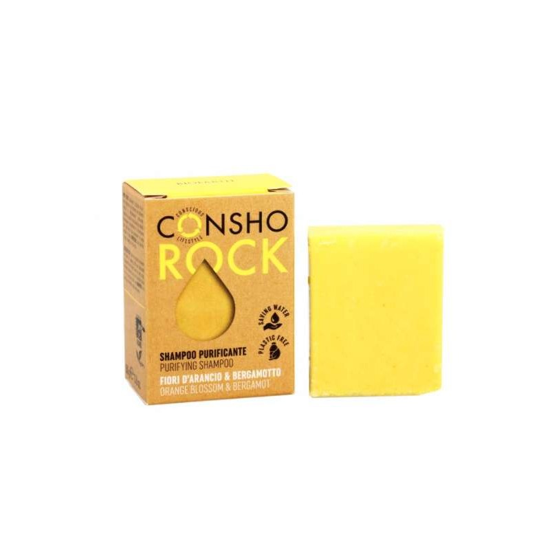 Consho Rock Shampoo Solido Purificante Fiori d'Arancio e Bergamotto