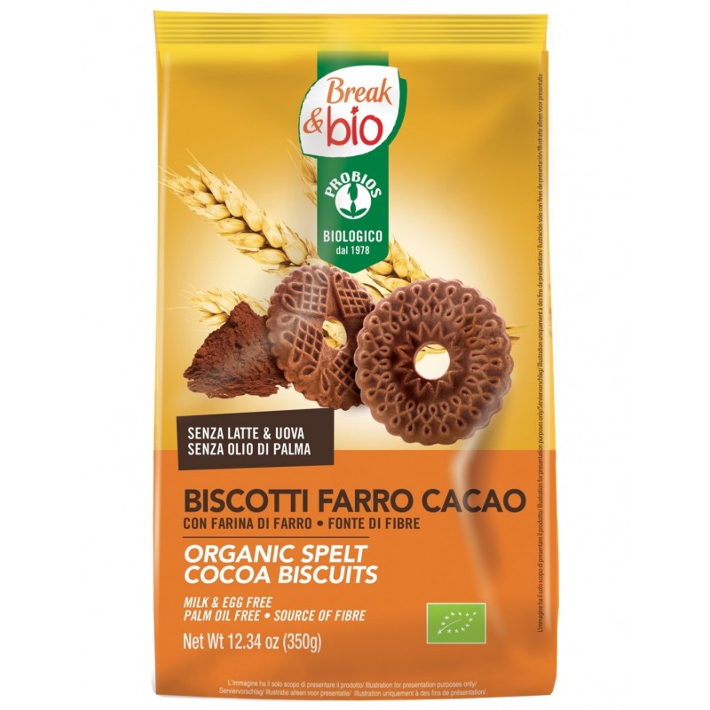 Biscotti Farro Cacao Bio 350 gr
